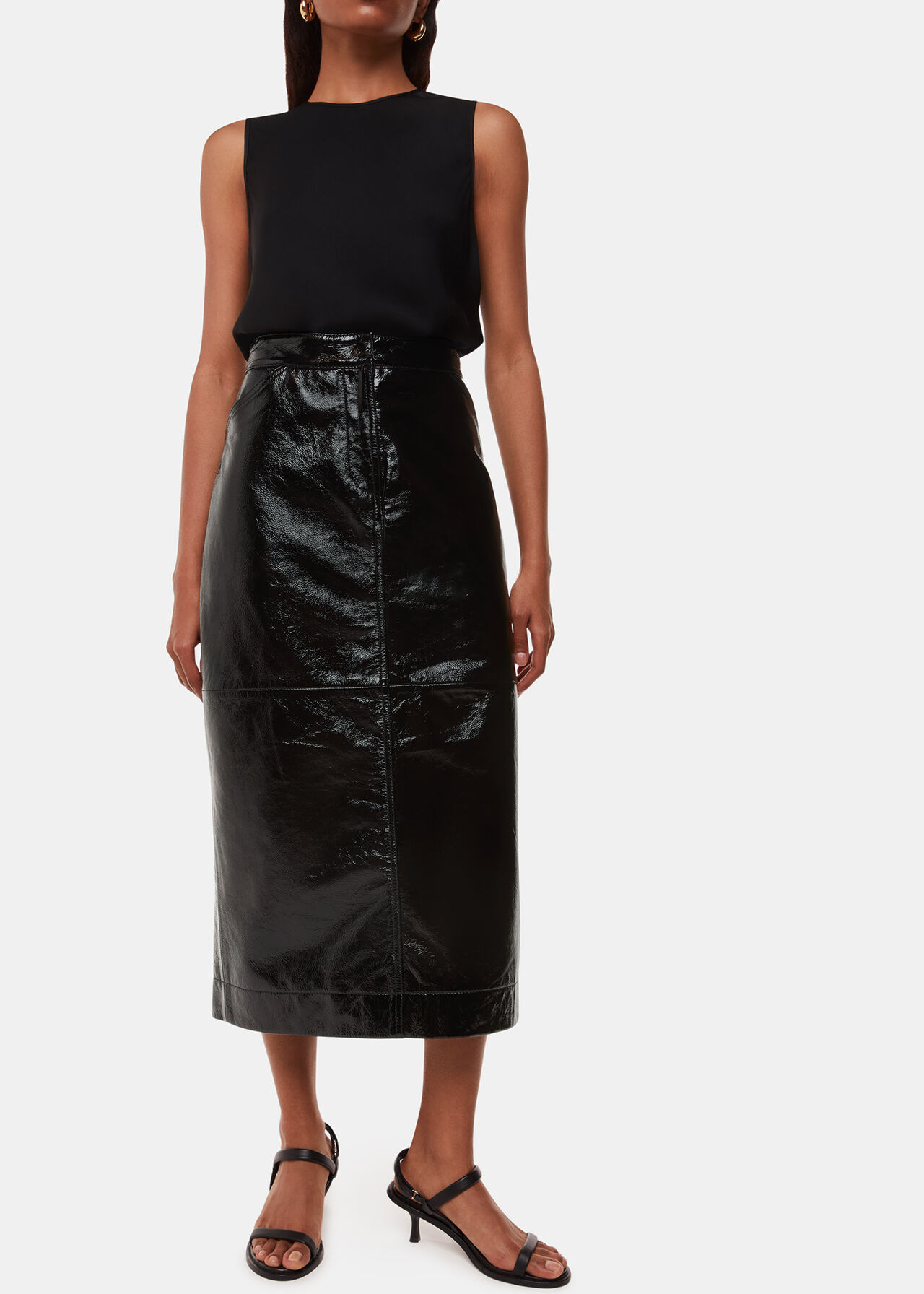 Petite Rachel Patent Leather Skirt