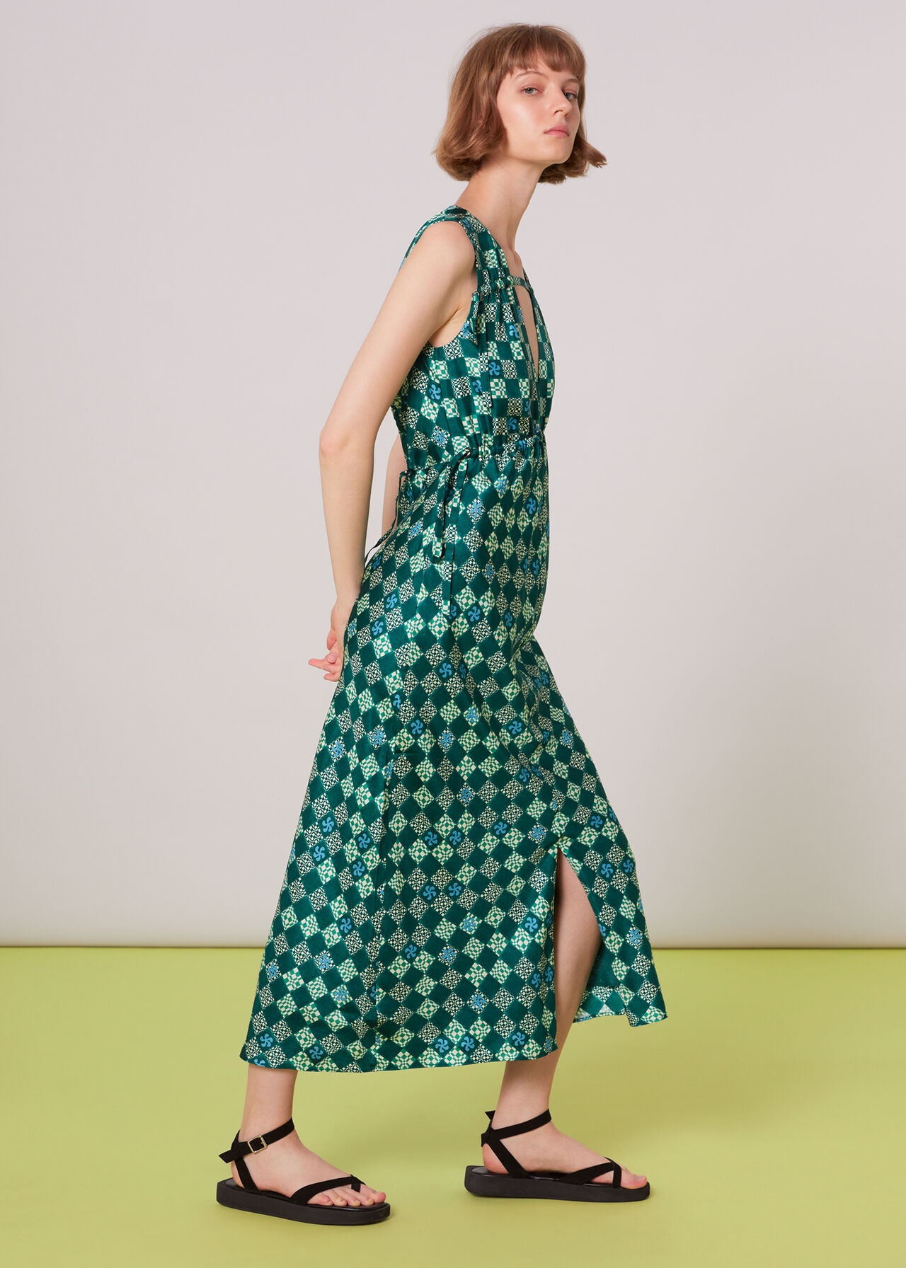 Silk Checkerboard Dress
