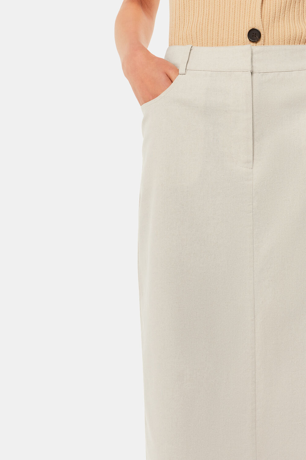 Abigail Linen Blend Midi Skirt