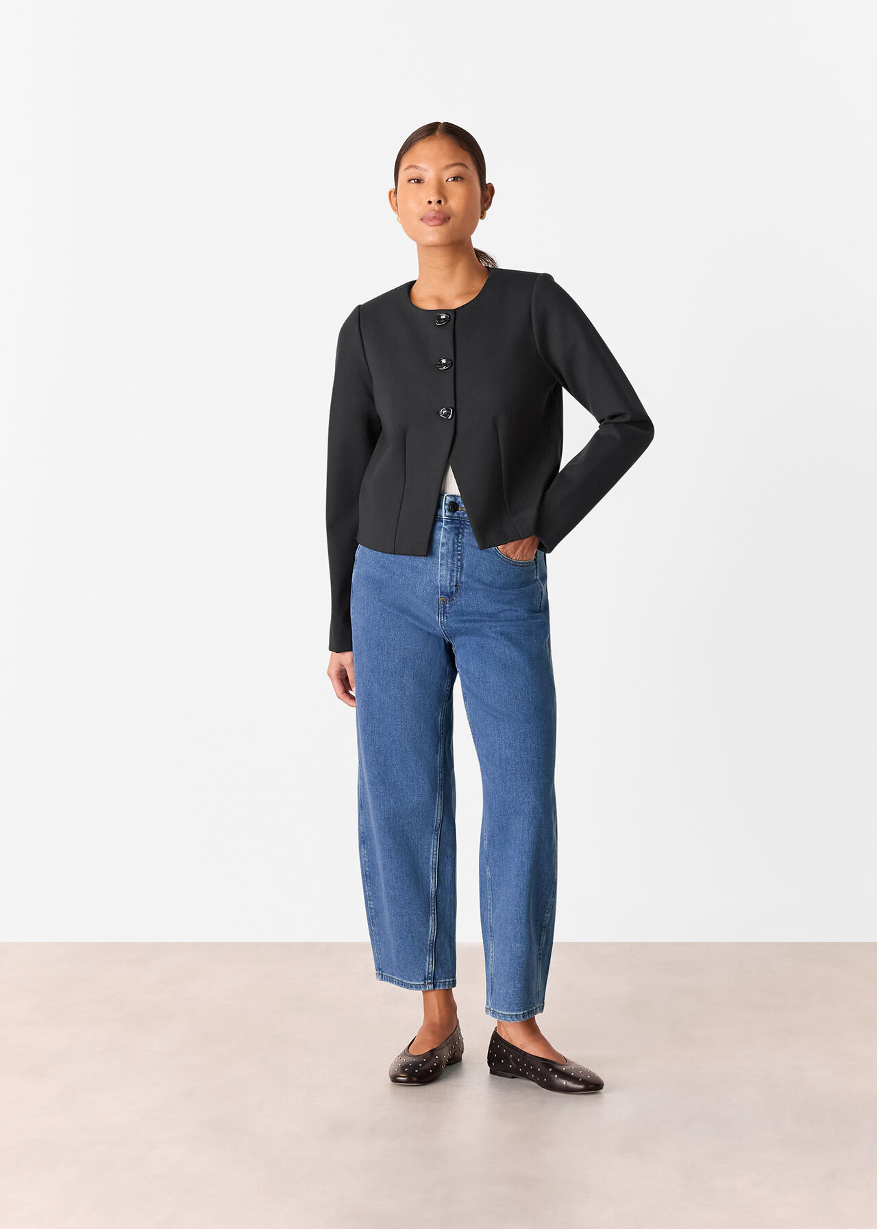 Petite Anne Ponte Button Jacket