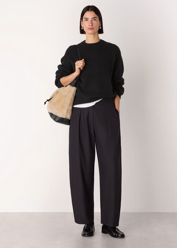 Black Wool Mix Seam Detail Knit