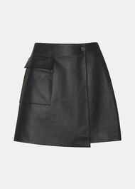 Wrap Leather Mini Skirt