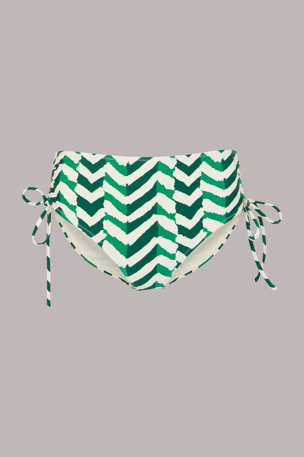 Green Chevron Tie Side Bikini Bottom