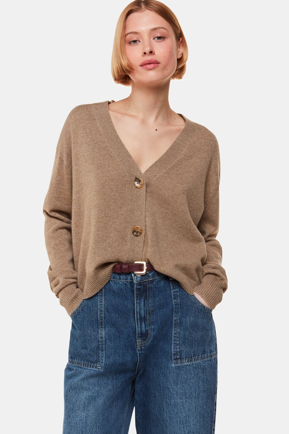 Oatmeal Cashmere Cardigan