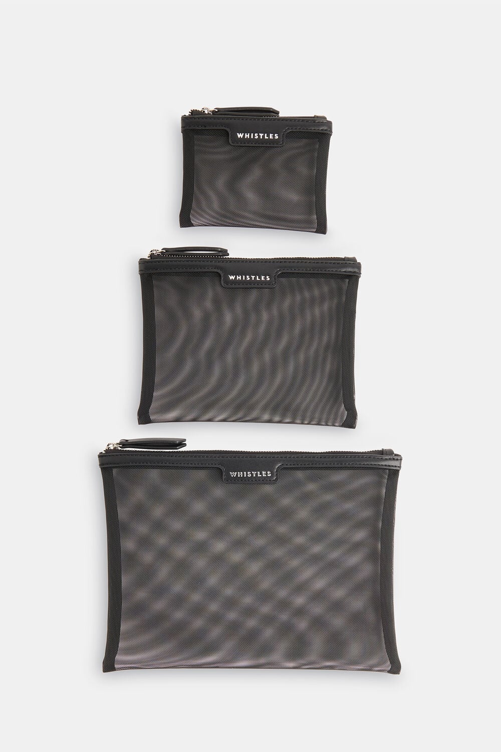 Black 3 Pack Mesh Pouches