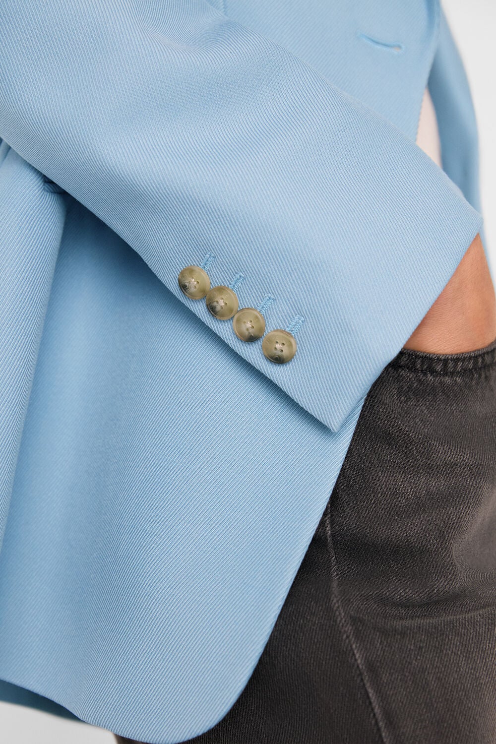 Wool Blend Tailored Blazer