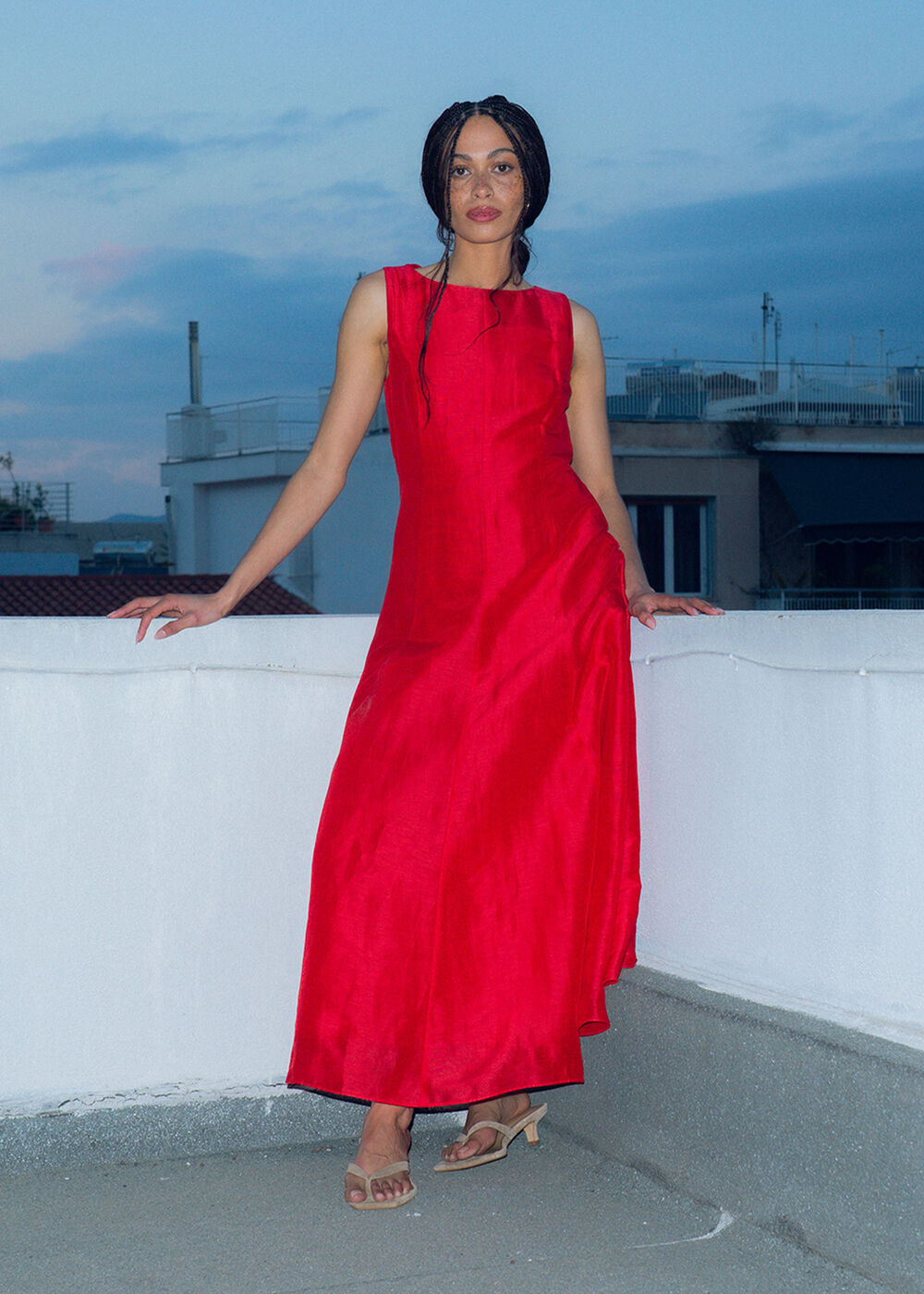 Open Back Silk Blend Dress