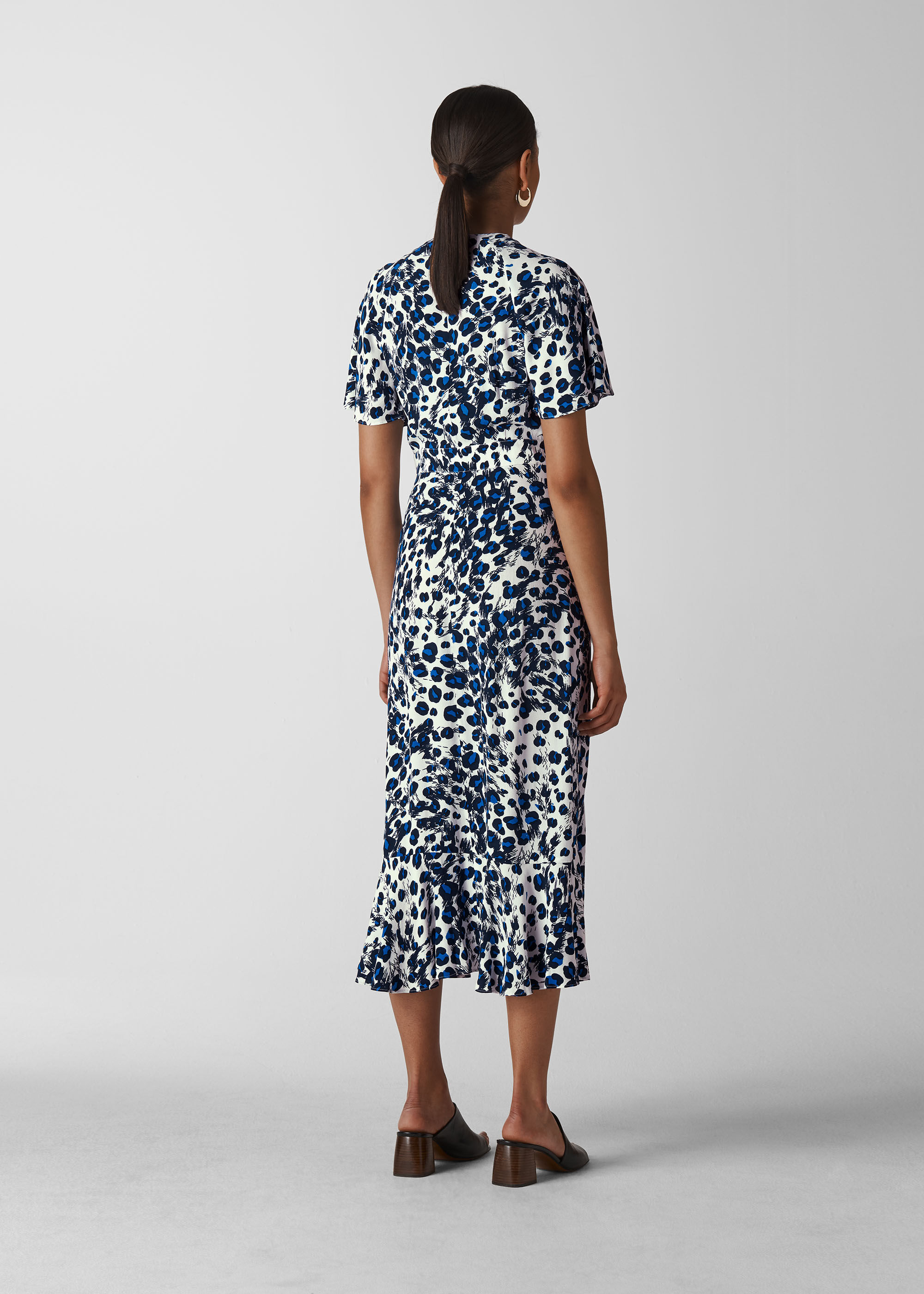 Brushed leopard shop button dress