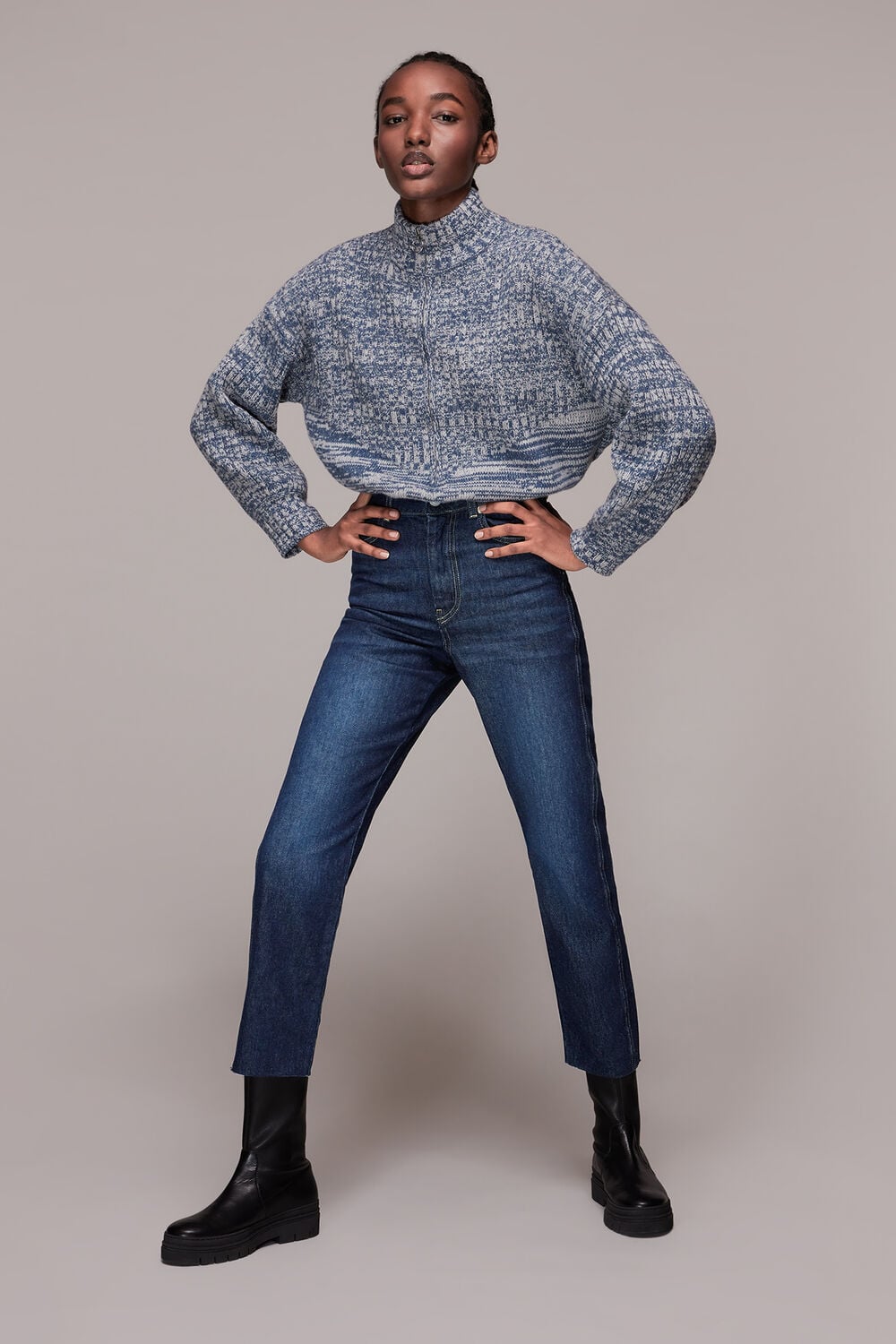 Dark Denim Authentic Slim Fray Jean