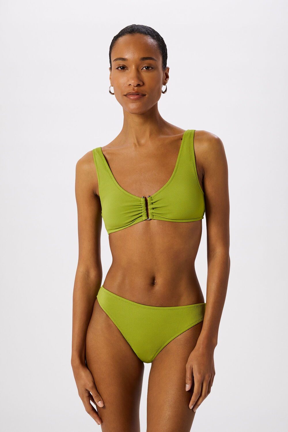 Green Textured Bikini Bottom
