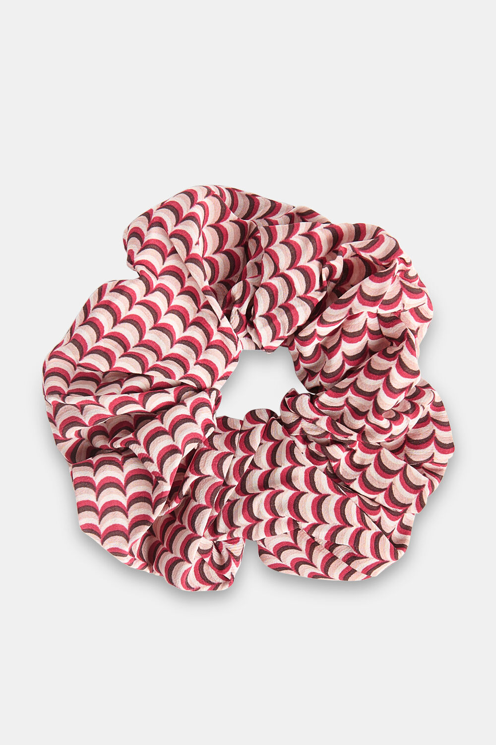 Red Geo Print Scrunchie
