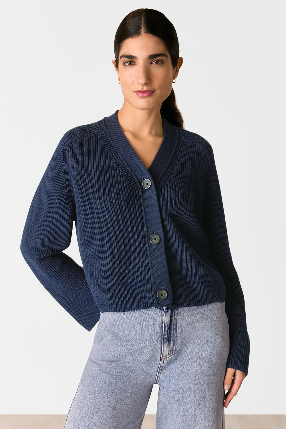 Navy Nala Cotton Cardigan