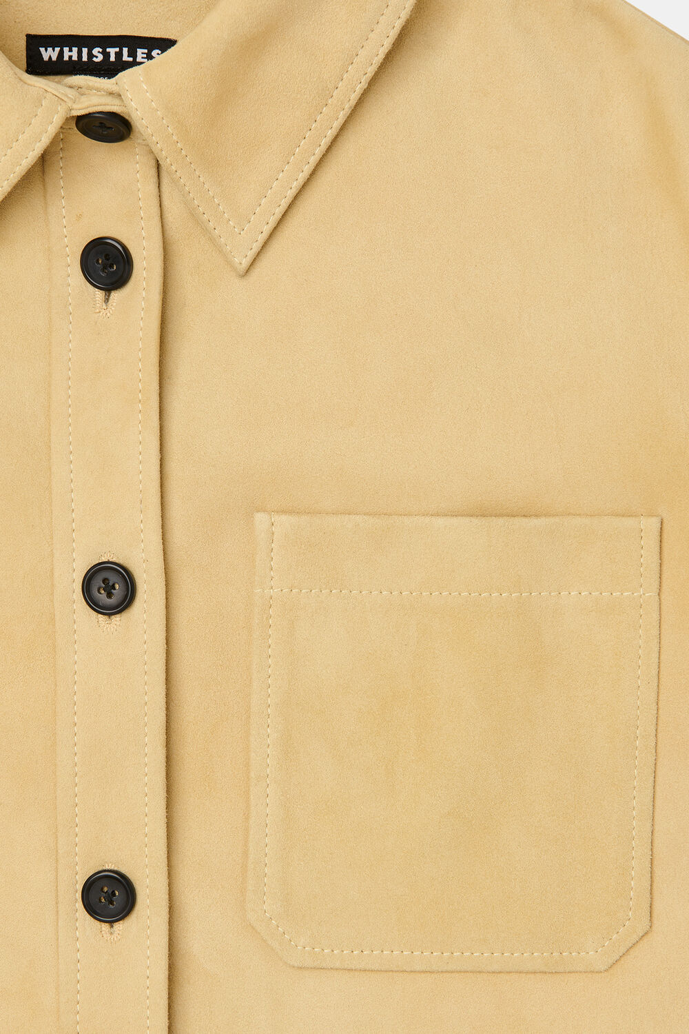 Neutral Sam Suede Leather Overshirt