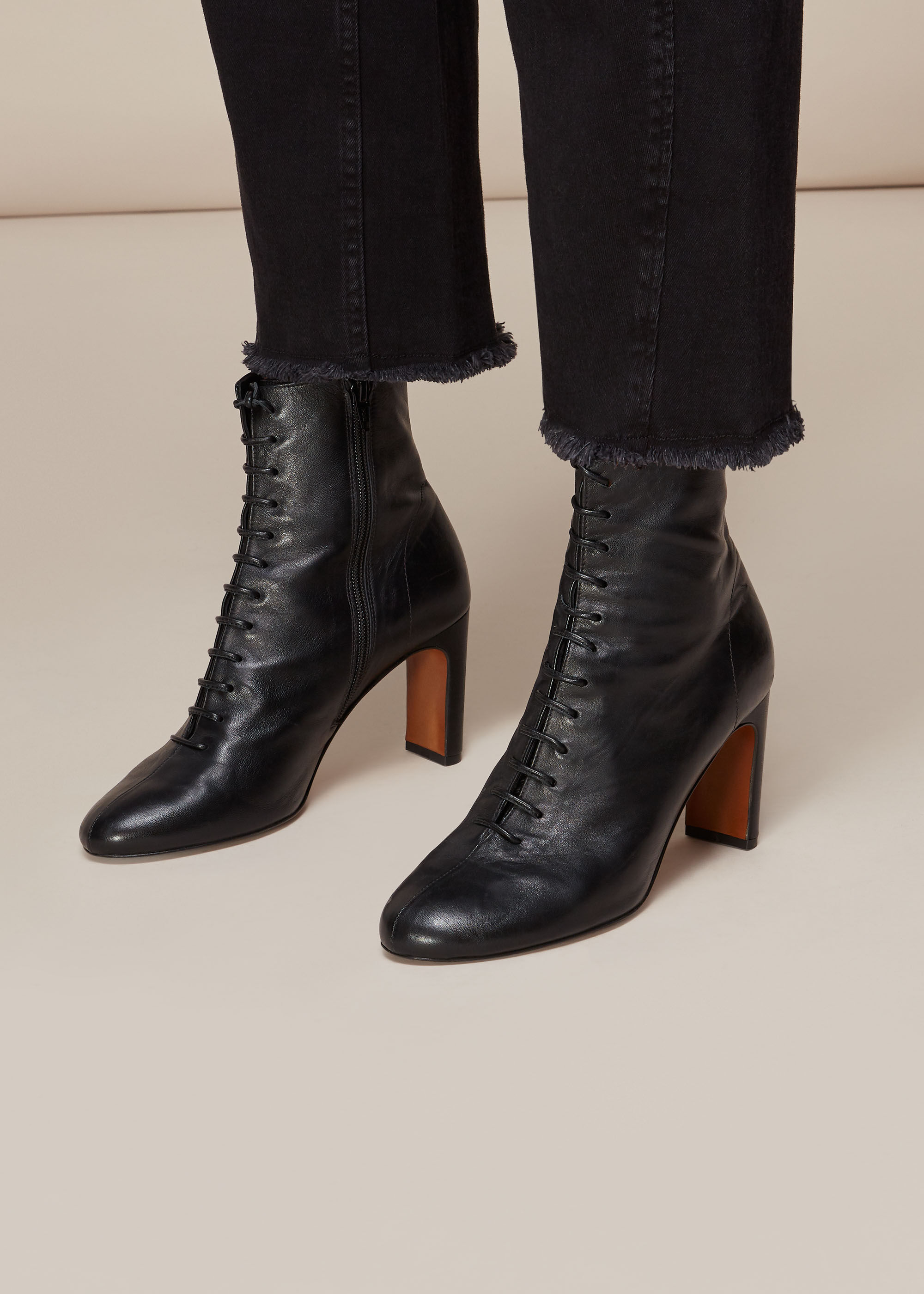 Black Dahlia Lace Up Boot | WHISTLES 