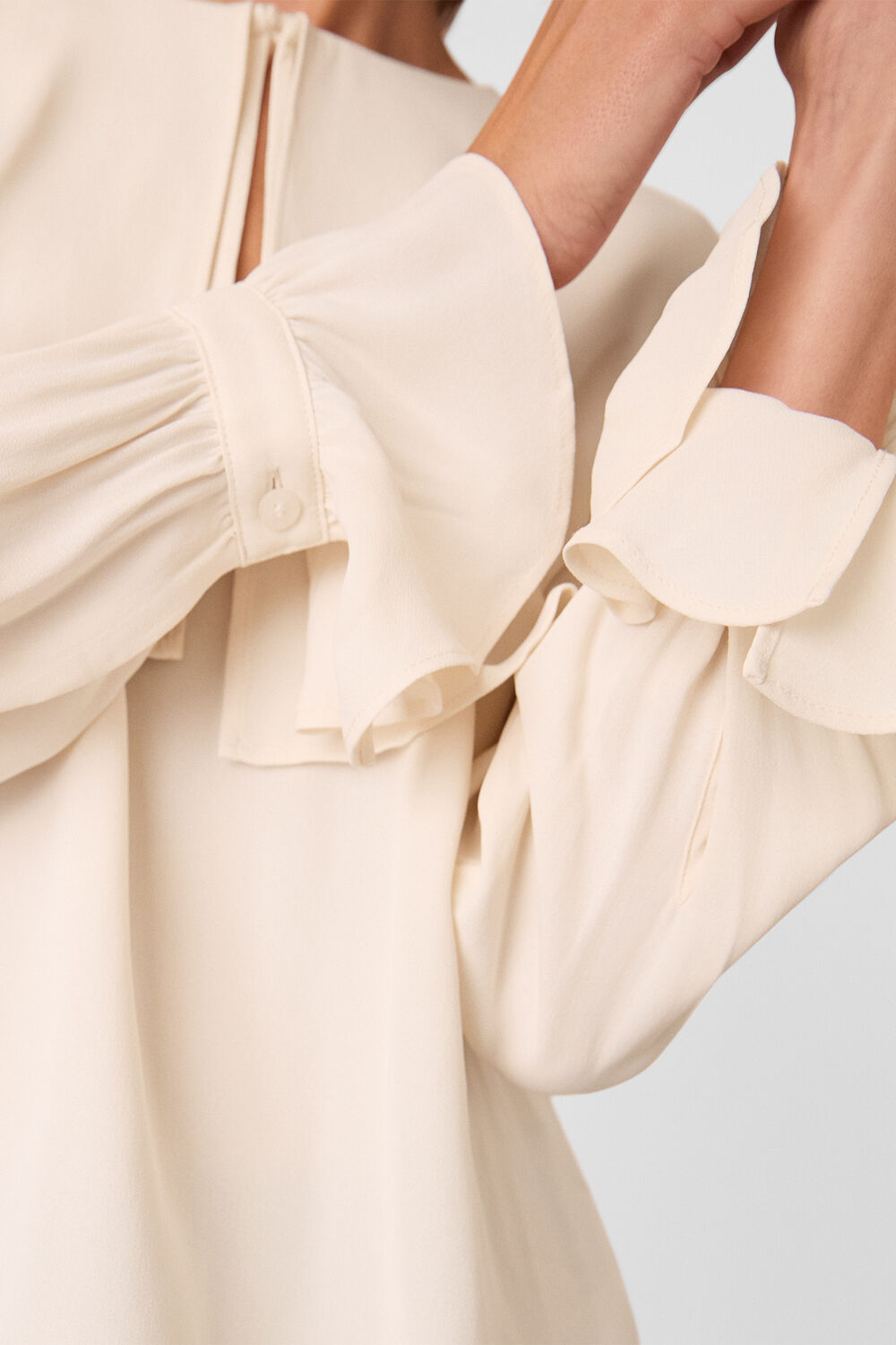 Cape Detail Crepe Blouse