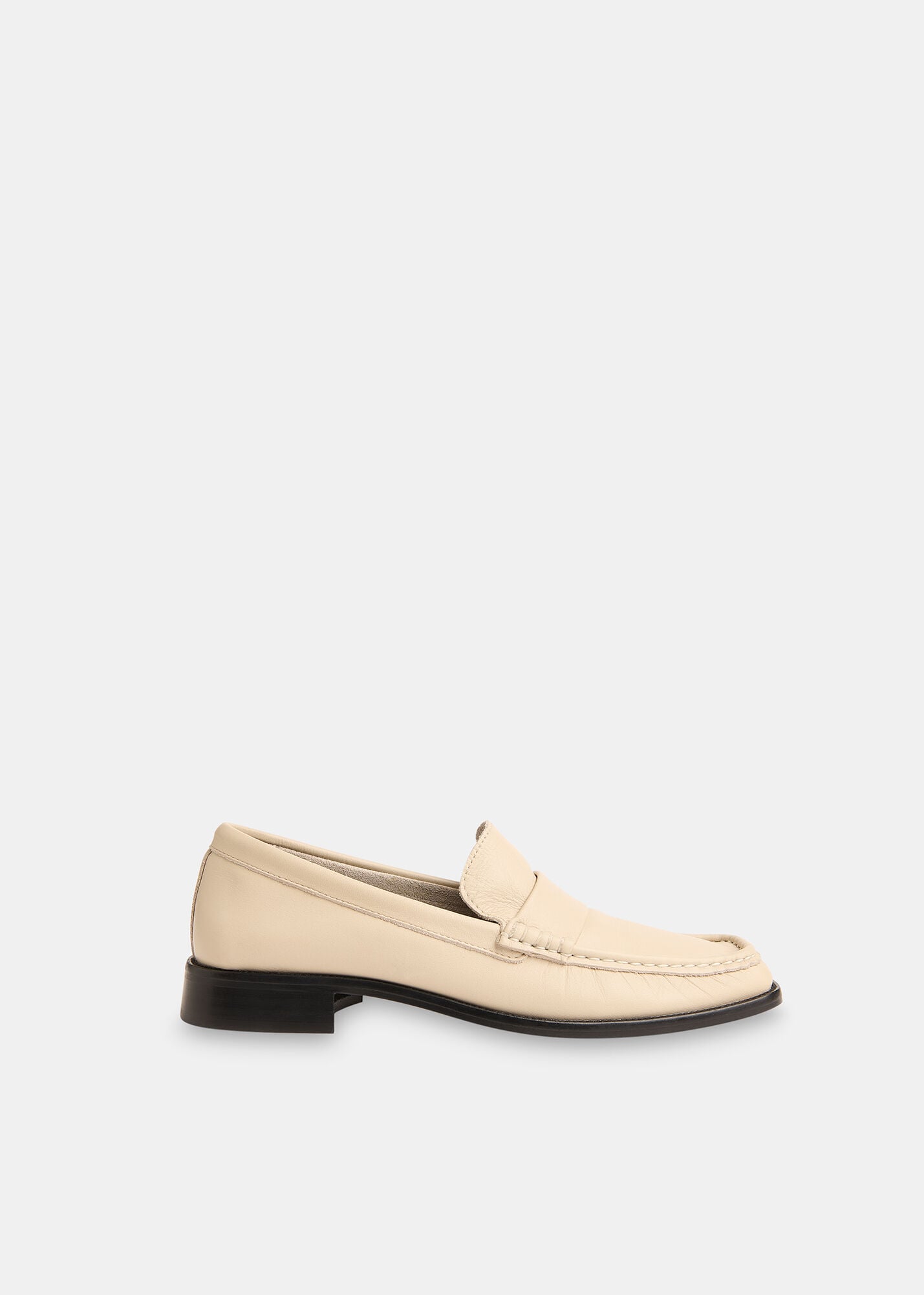 White Mora Square Toe Loafer | WHISTLES | Whistles US |