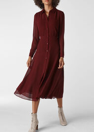 Carys Midi Shirt Dress Burgundy