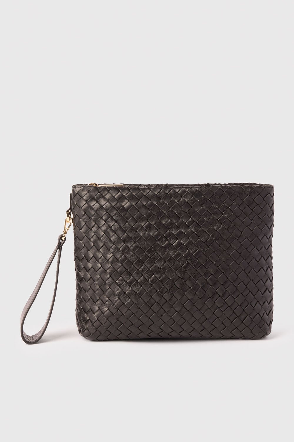 Avah Woven Zip Clutch
