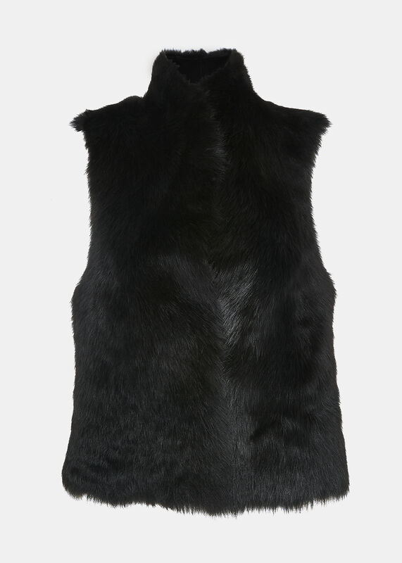 Black Short Toscana Sheepskin Gilet