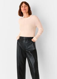 Leather Barrel Leg Trouser