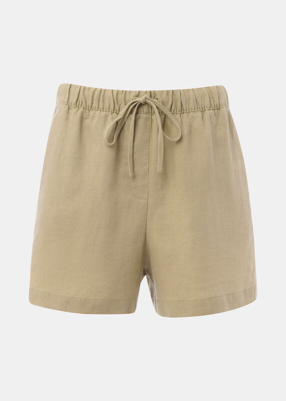 Neutral Linen Elasticated Short