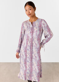 Petite Mottled Snake Print Midi Dress