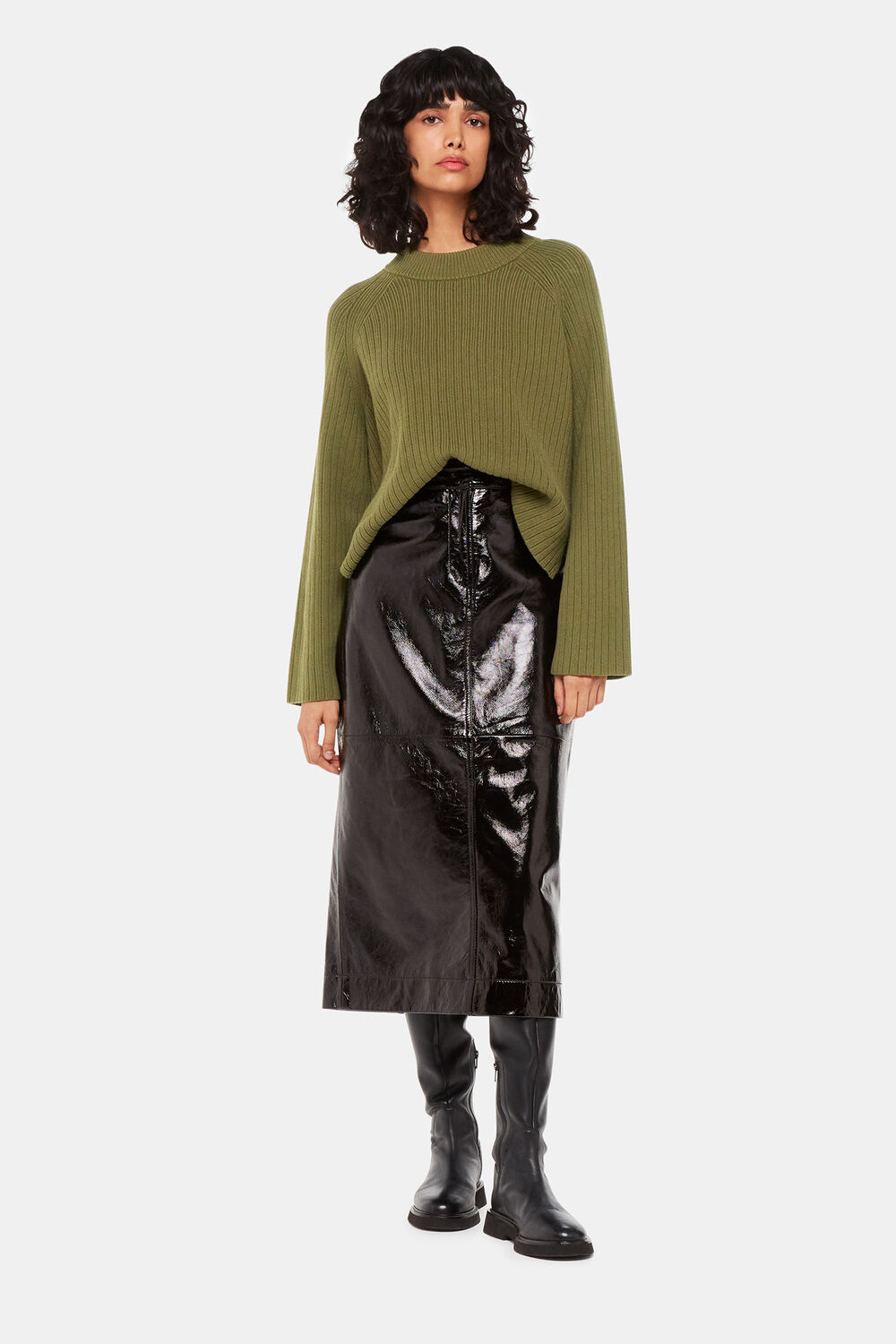 Cotton Rib Crew Neck Knit