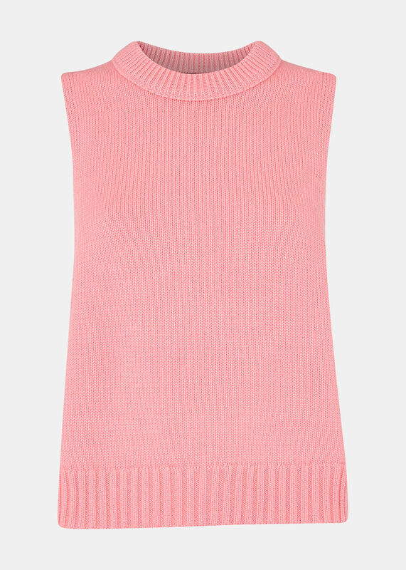 Pink Indie Rib Detail Sweater Vest