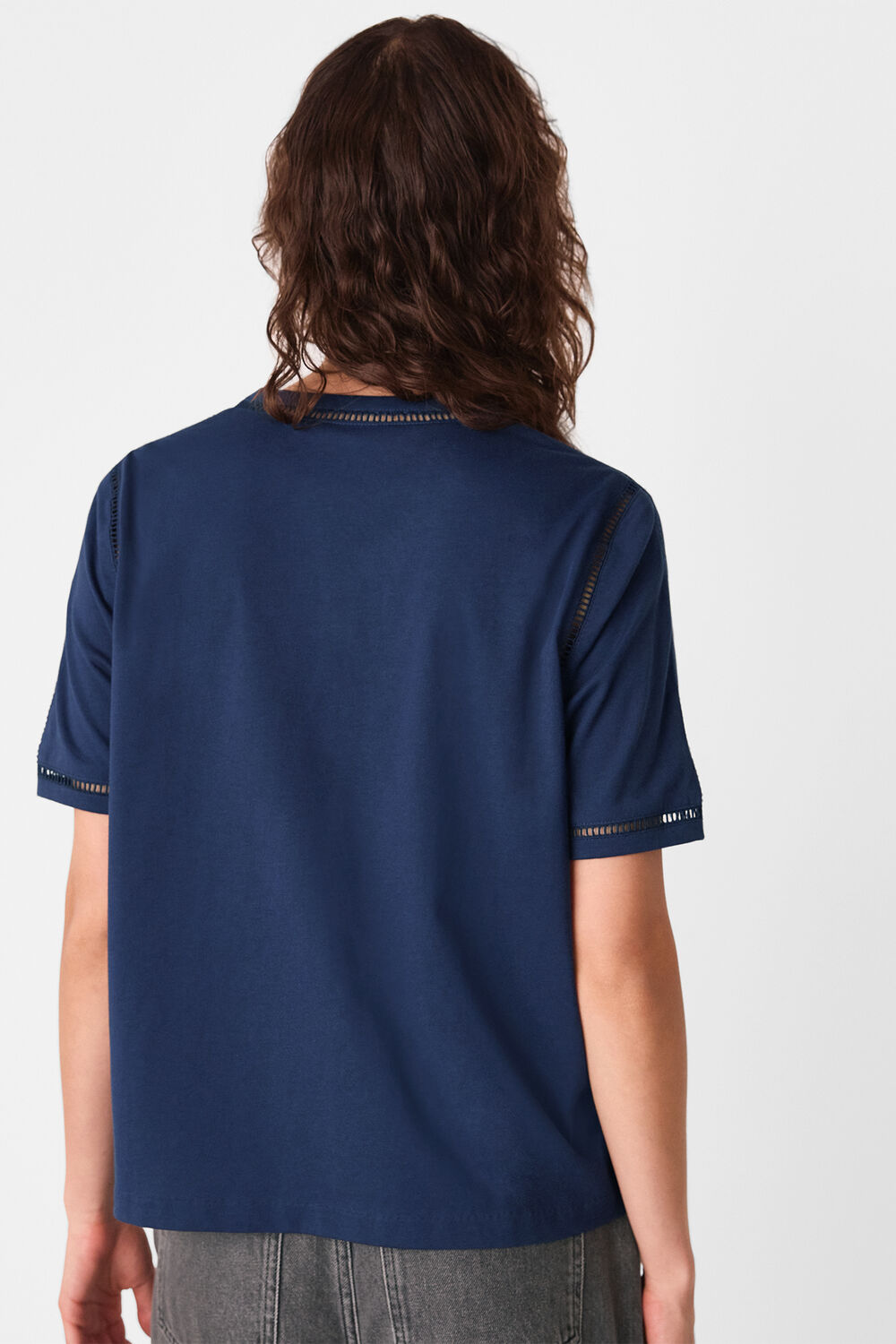 Broderie Trim Detail Tee