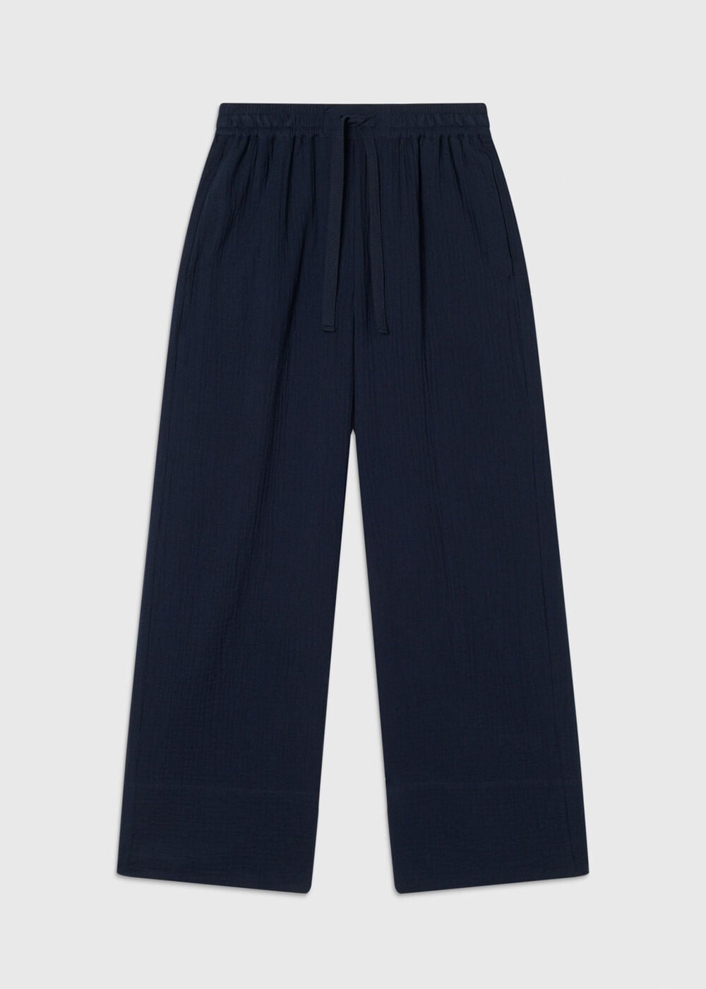 Petite Wide Crop Cheesecloth Trouser