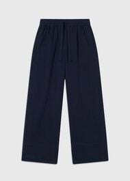 Petite Wide Crop Cheesecloth Trouser