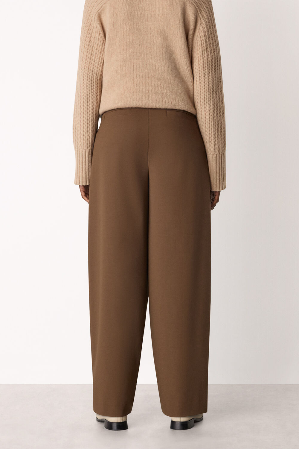 Wool Blend Barrel Trouser