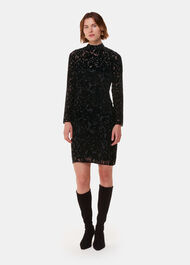 Hot Fix Floral Velvet Dress