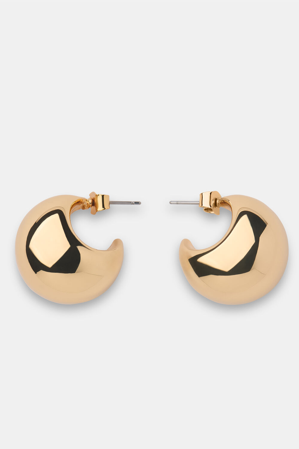 Gold Chunky Curved Stud Earring
