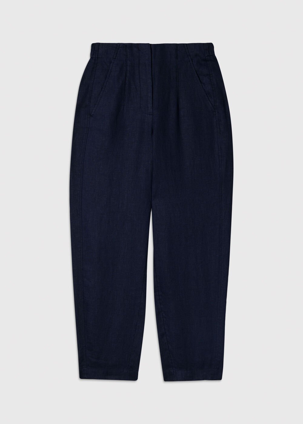 Linen Barrel Leg Trouser