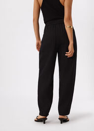 Petite Linen Barrel Leg Trouser