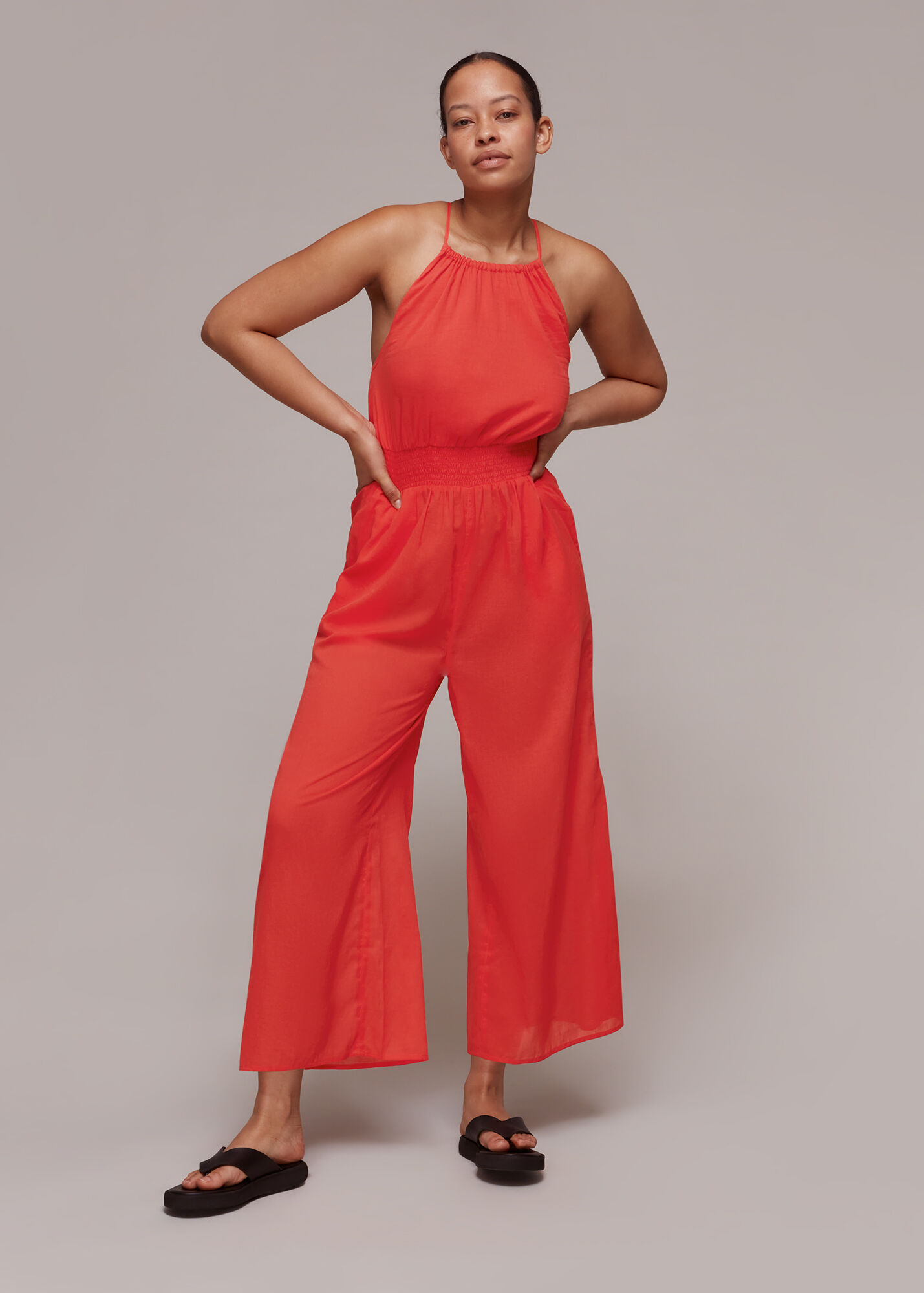 Red Jennifer Beach Jumpsuit WHISTLES
