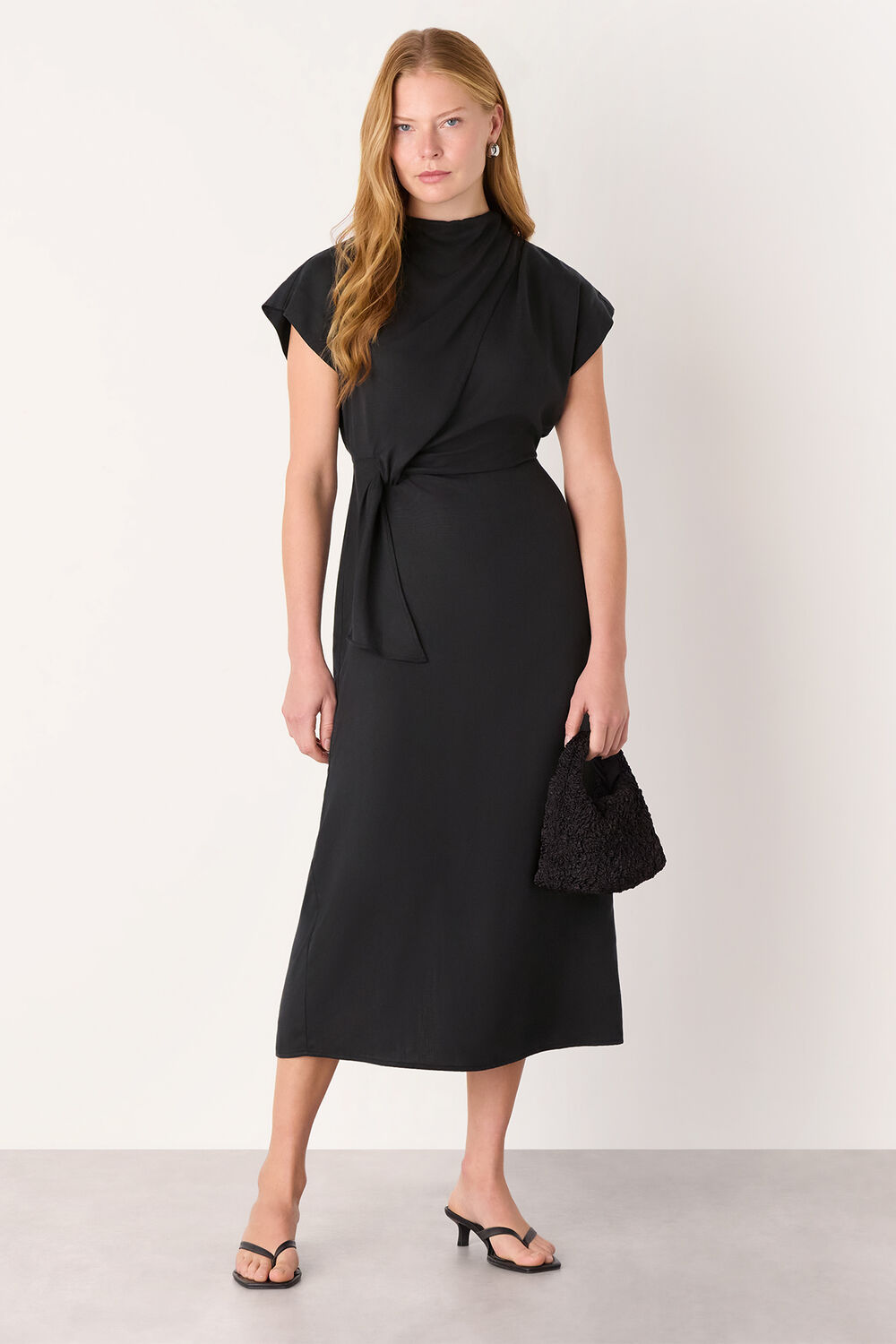 Twist Waist Midi Dress
