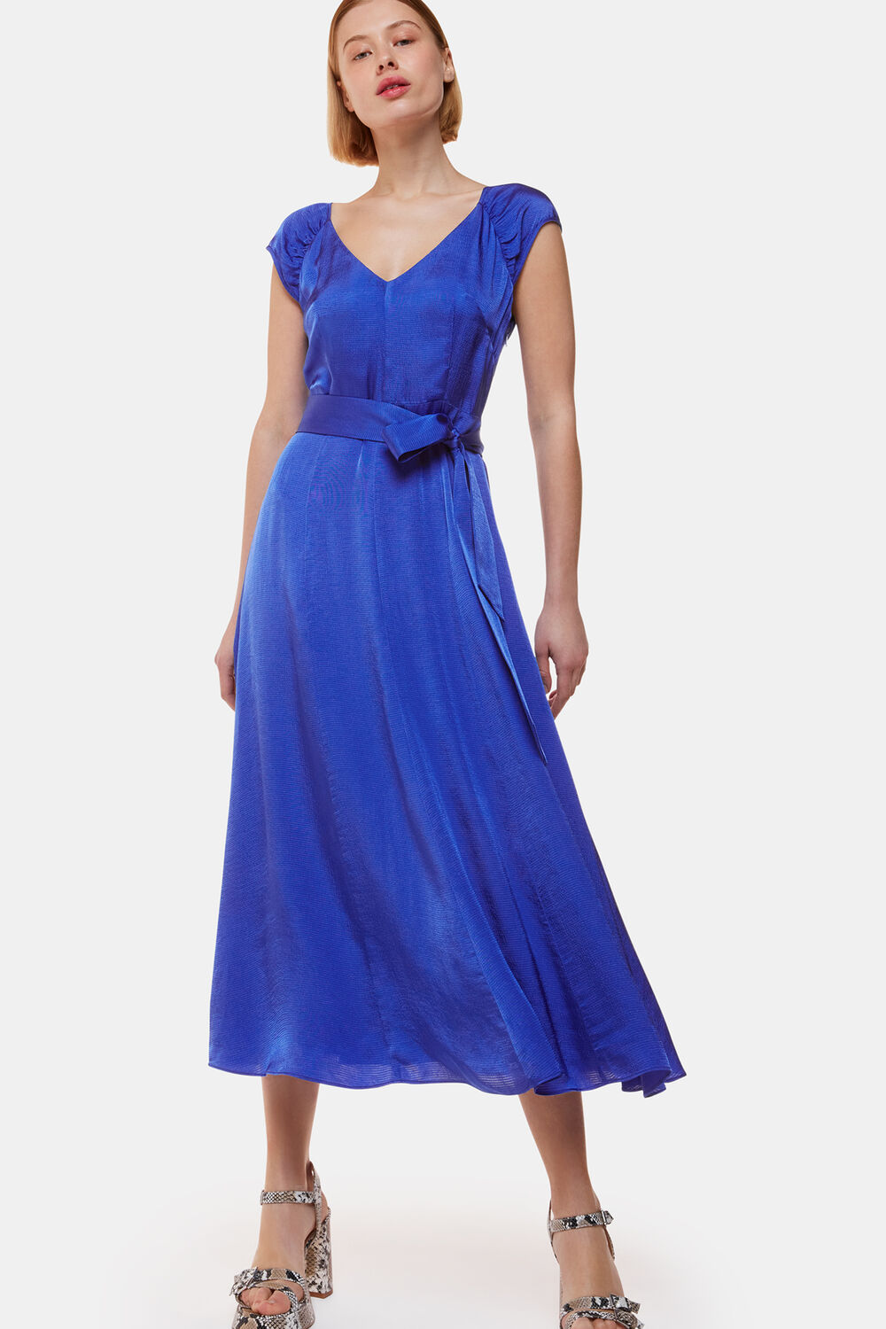 Arie Hammered Satin Midi Dress