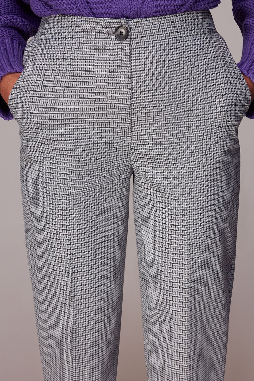 Lila Check Trouser