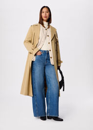 Panel Detail Wide Leg Jean