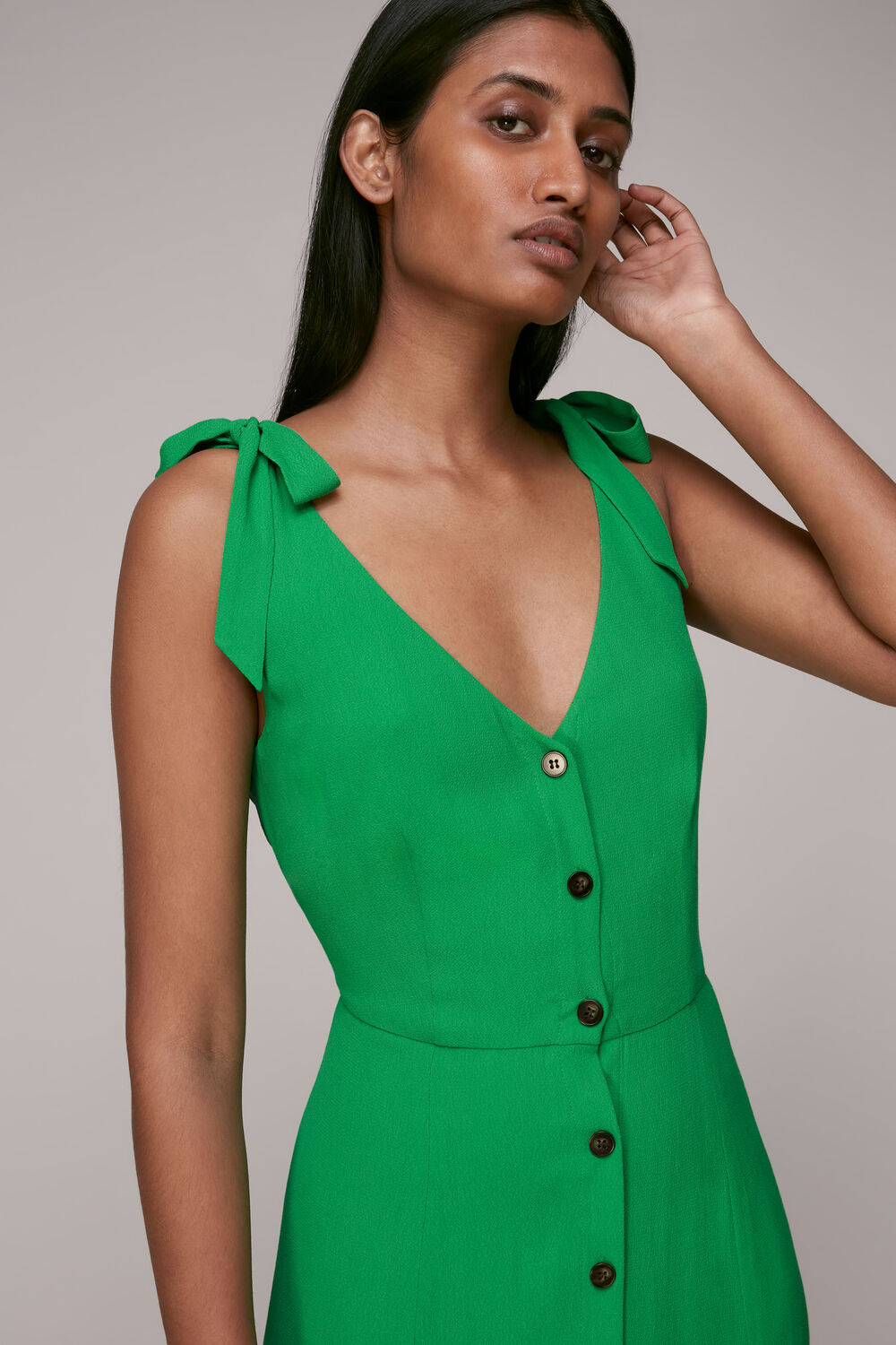 Hanna Tie Shoulder Dress Green