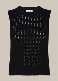 Chevron Pointelle Knit Black