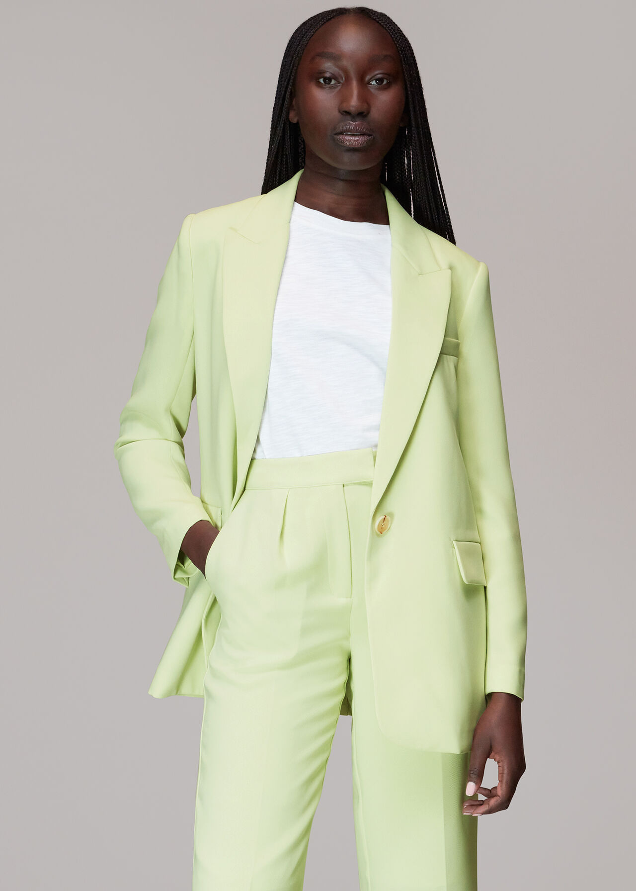 Lime Bella Pleat Front Trouser | WHISTLES