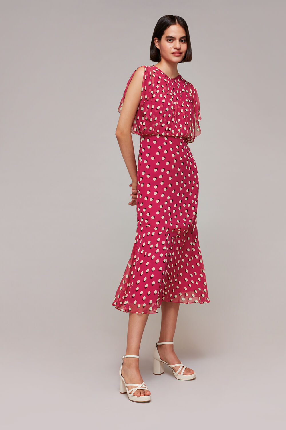 Pink Moon Spot Print Dress