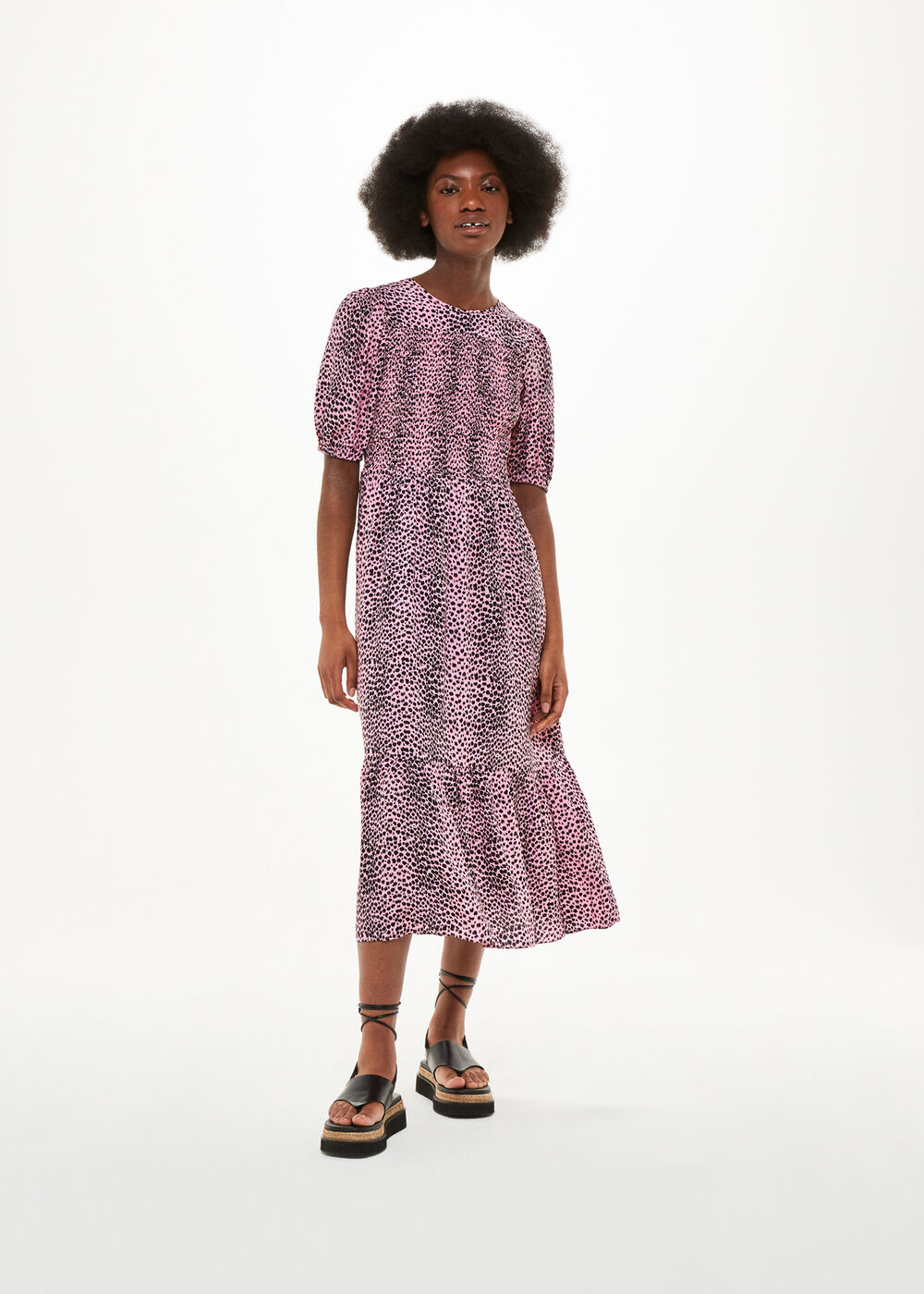 Pink Sketched Cheetah Dress