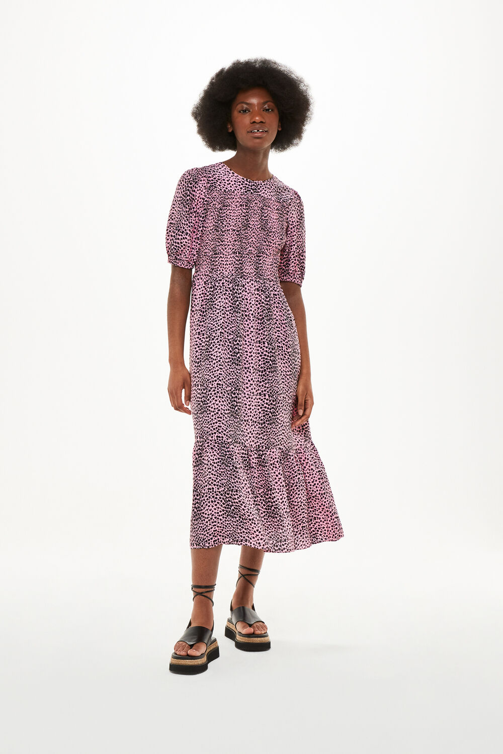 Pink Sketched Cheetah Dress