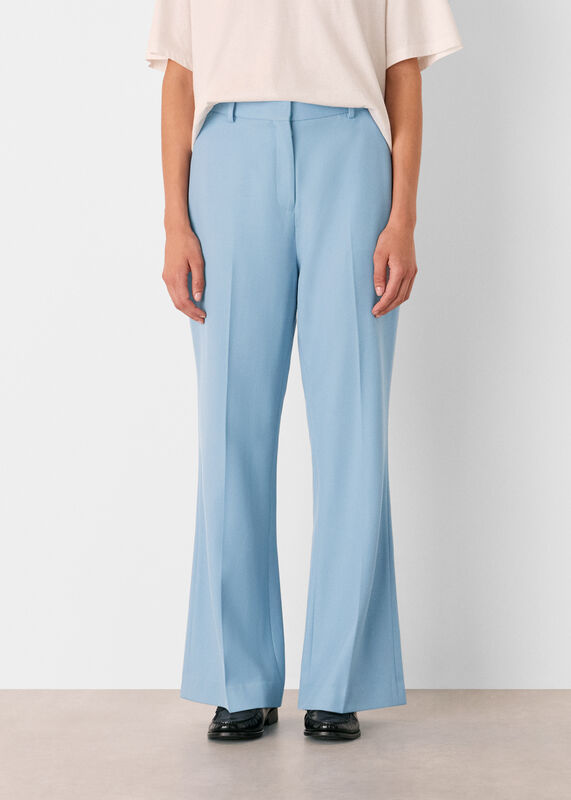 Blue Wool Blend Tailored Trouser