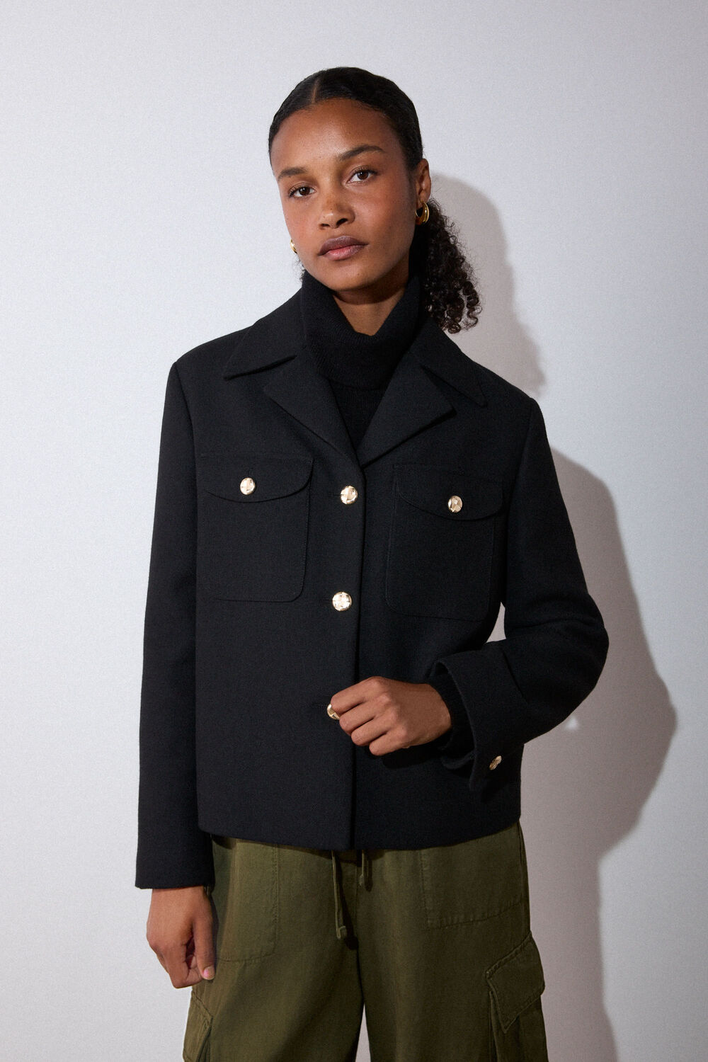 Black Cropped Trophy Jacket
