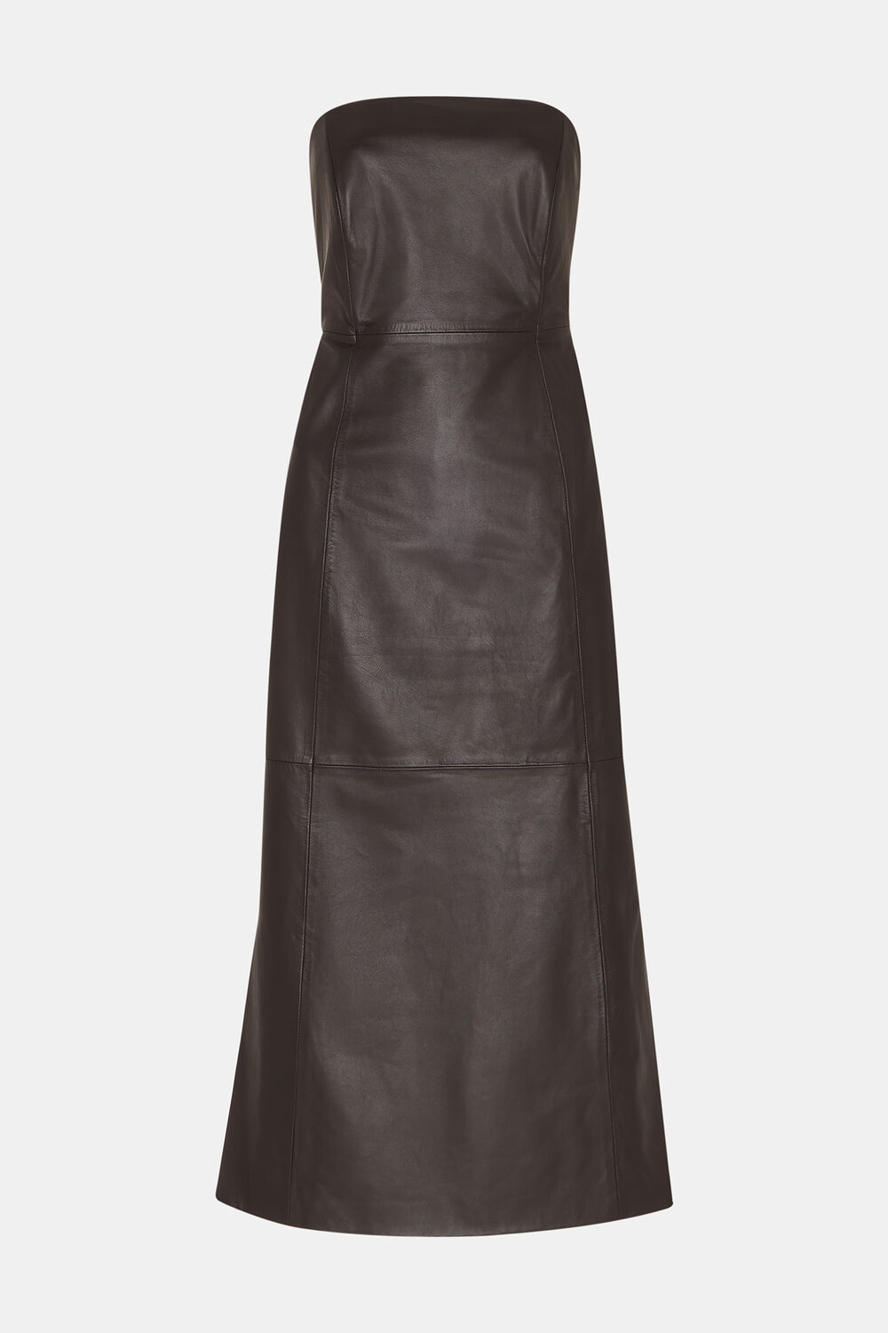 Chocolate Leather Bandeau Dress